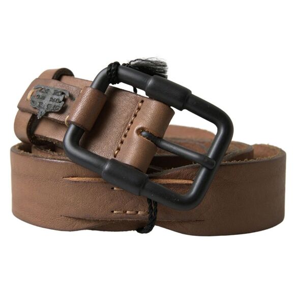 Ermanno Scervino Leather Belt Casual Style Men Brown Belts - Picture 2 of 2